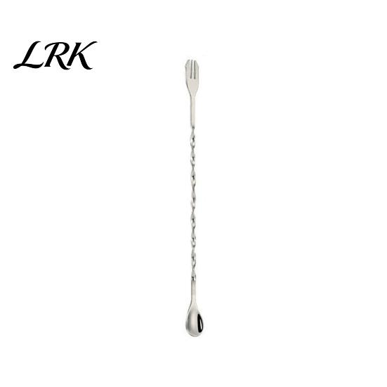 Coffee And Tea Stirrer Dual Head Bar Spoon, Cocktail Mixing Stirrers with Long Handle, Stainless Steel Stirring Spoon Drink Trident Tip for