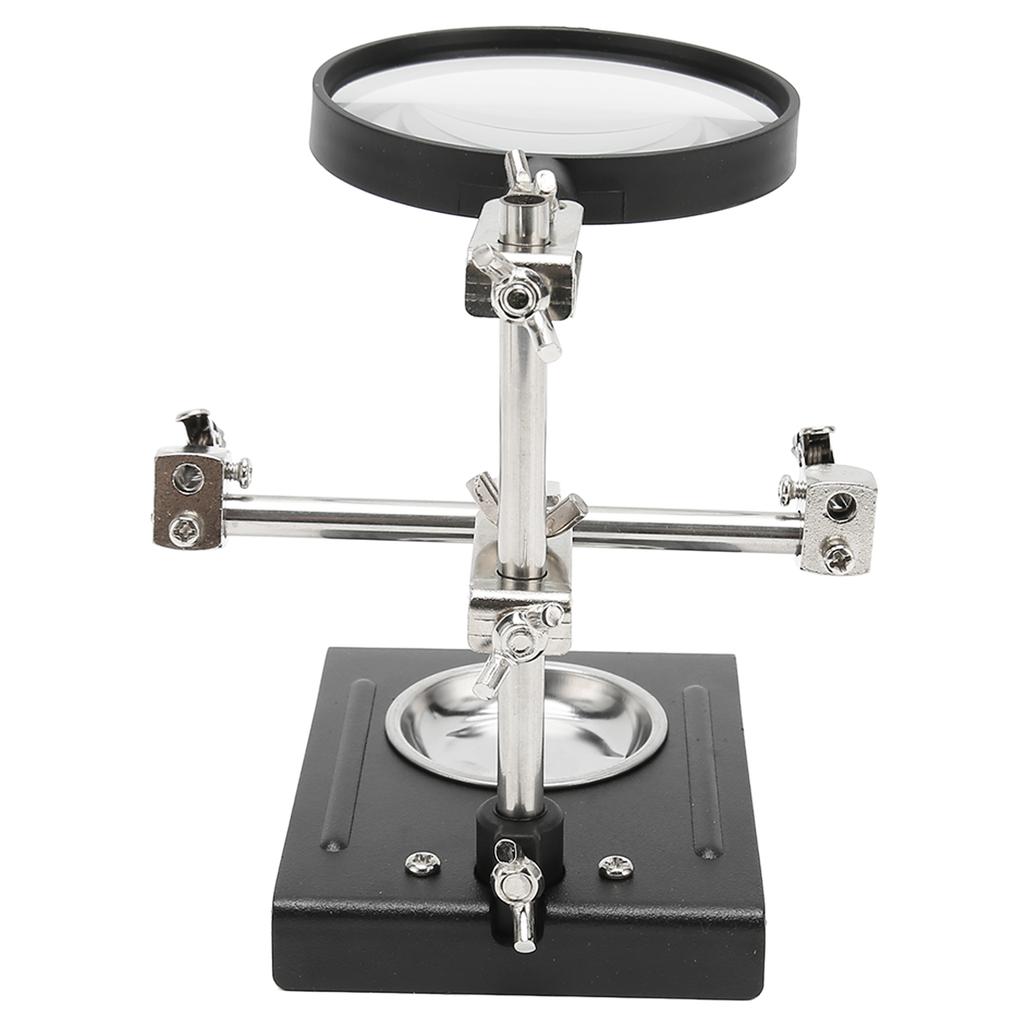 5X Magnifier Soldering Station with Clamp Foldable Adjustable Ergonomic Design Optical Lens Magnifying Glass for