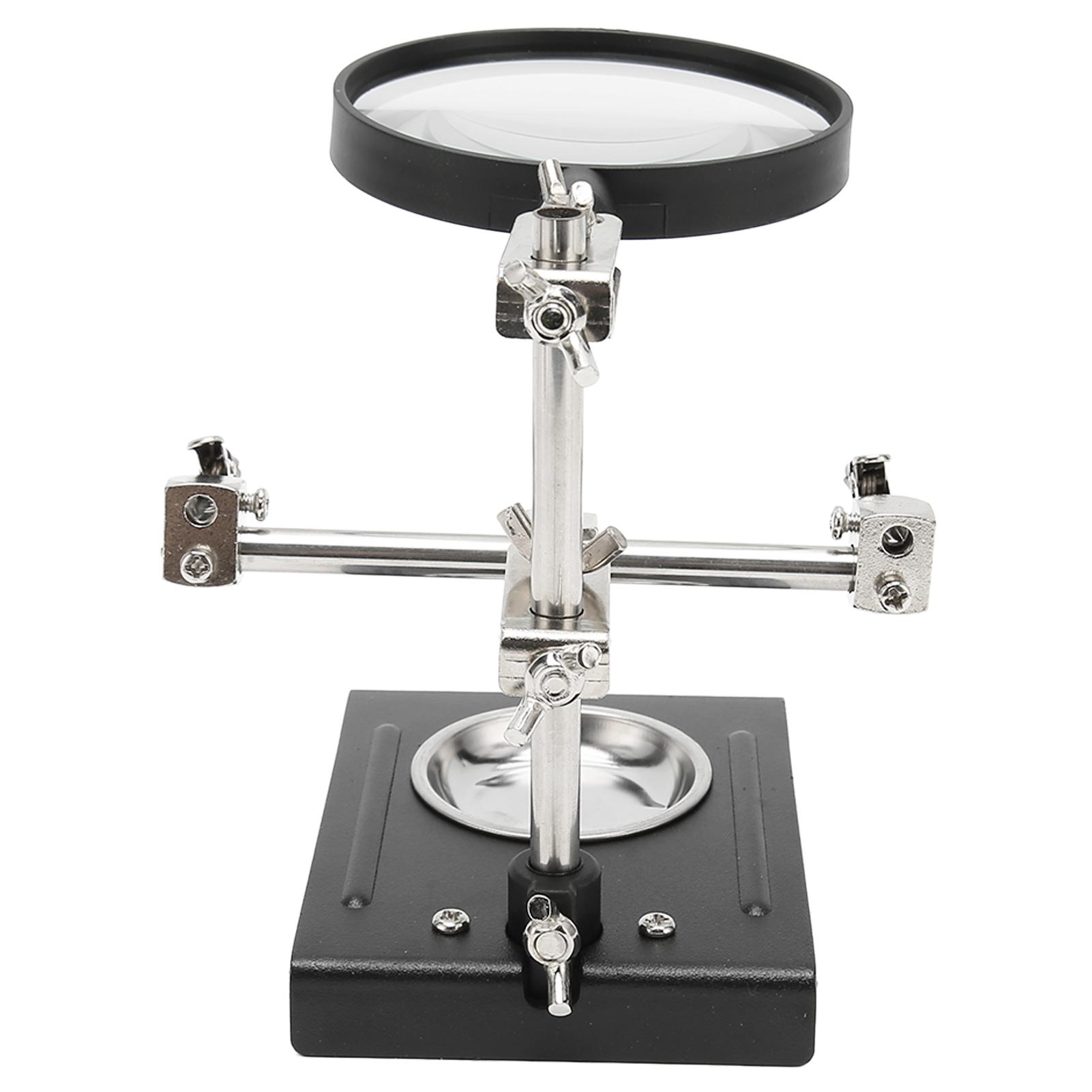 

5X Magnifier Soldering Station with Clamp Foldable Adjustable Ergonomic Design Optical Lens Magnifying Glass for