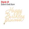 Acrylic Cake Topper Queen Princess Happy Birthday Cake Toppers Ornament For Home Birthday Party Baby Shower Decoration Supplies