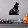 1 Stück Halloween Schwarzer Wolf Wanddekoration – Wandkunst aus Metall, elegantes Wolfsdekor für gruselige Themen, einzigartiges Wandbehang aus Metall
