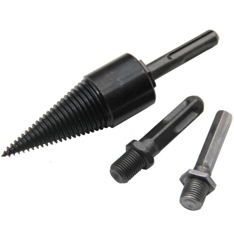 4pc 32mm Blackened Interchangeable Handle Chopping Drill Bit Electric Drill Electric Hammer Machine Tool Set for Breaking Wood