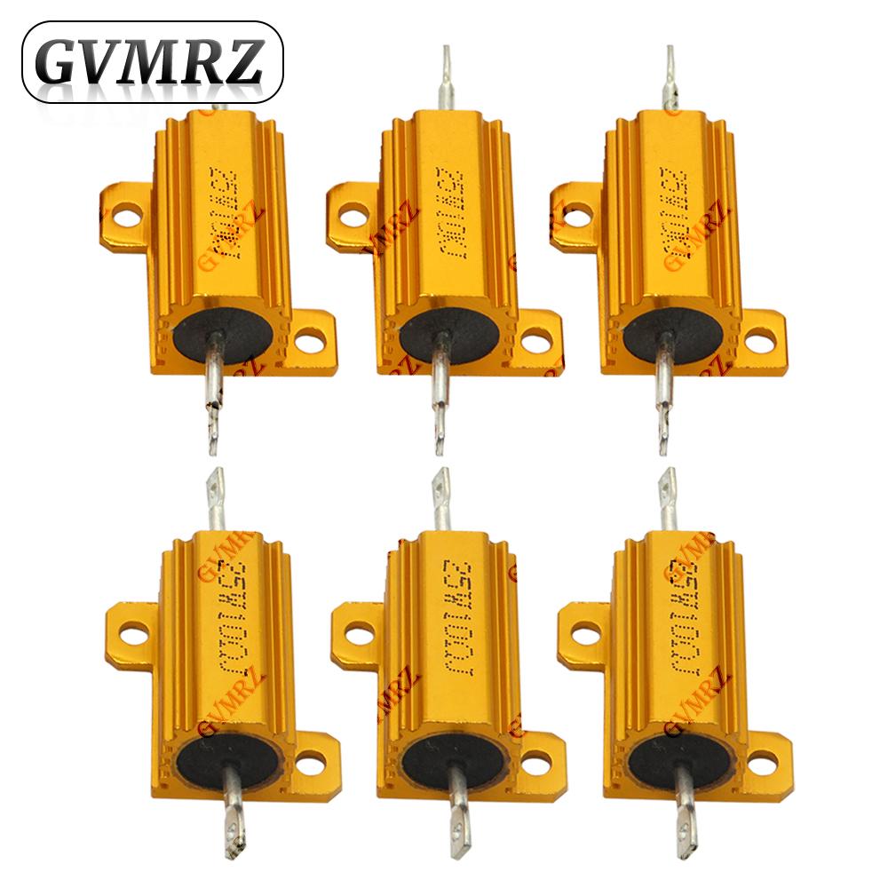 

25W Aluminum Case Power Resistor Wirewound Type Assorted Ohm Values for Electronic Circuits 10K 30K 25R 4.7R 6.2R 39R 680R
