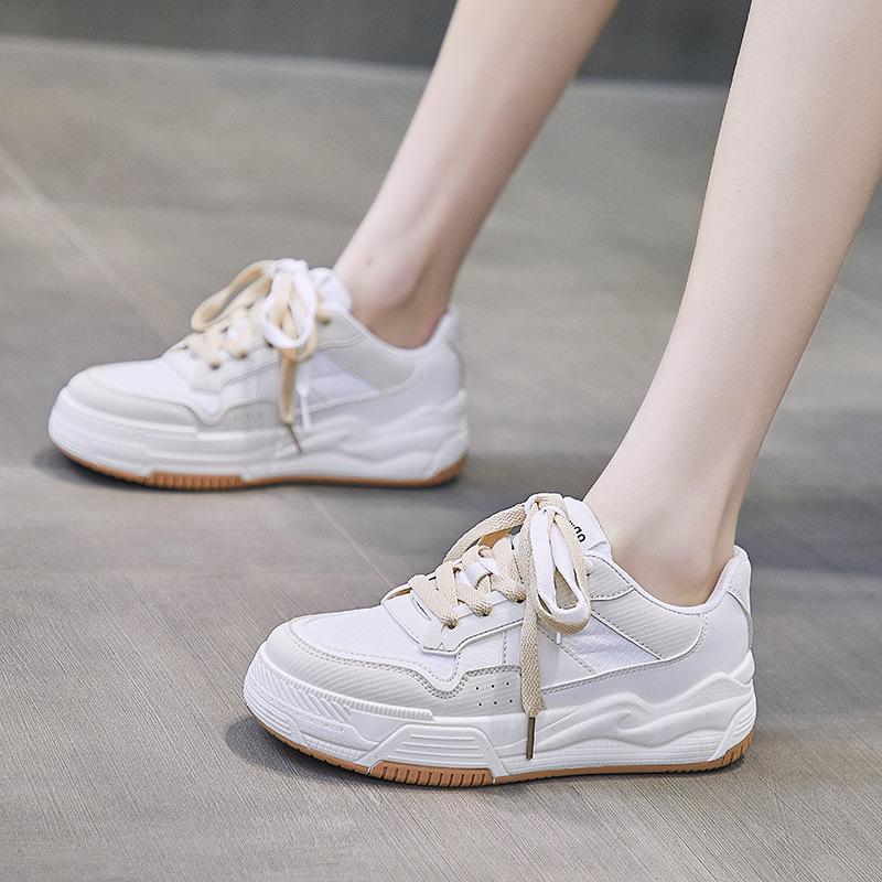 Damen Frühling Neue All-Match Lässige Mode Sneaker Damen mit dicker Sohle Weiße Schuhe