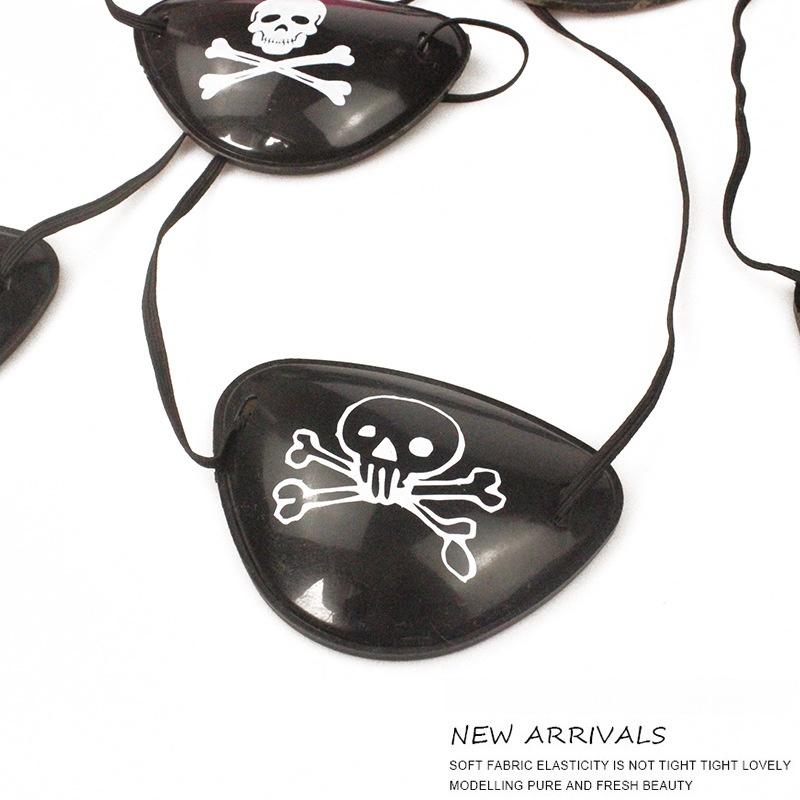 1pc Halloween Makeup Decoration Props Plastic Pirate Pirate Eyepatch One-eyed Dragon Skull Eyepatch