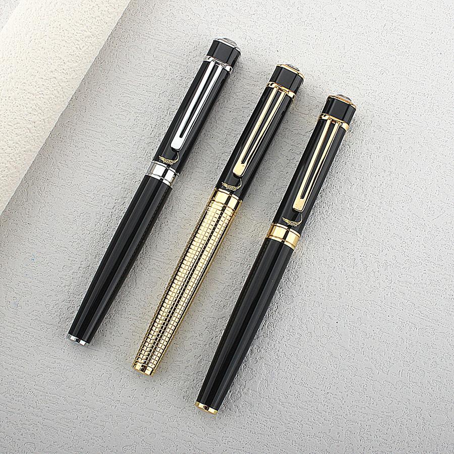4PCS Vintage Luxurious Metal Diamond Rollerball Pen Colored Metal M Point 0.7 Ballpoint Pen Gift