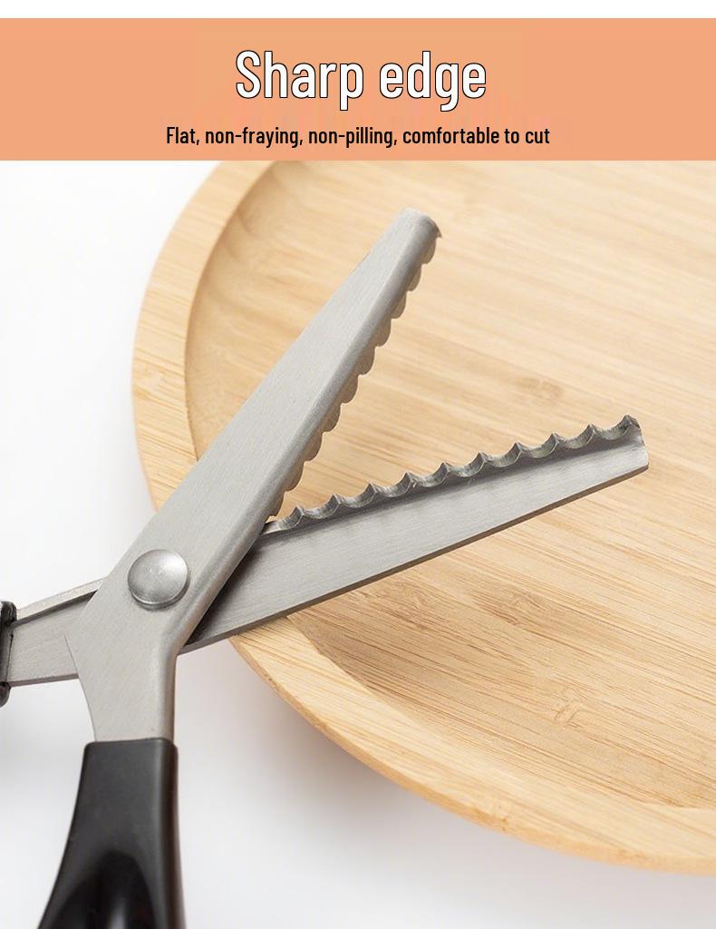 Multifunktionale Edelstahl-Scheren mit Wellenschliff für Schneiderei, Papier und Fadenschneiden