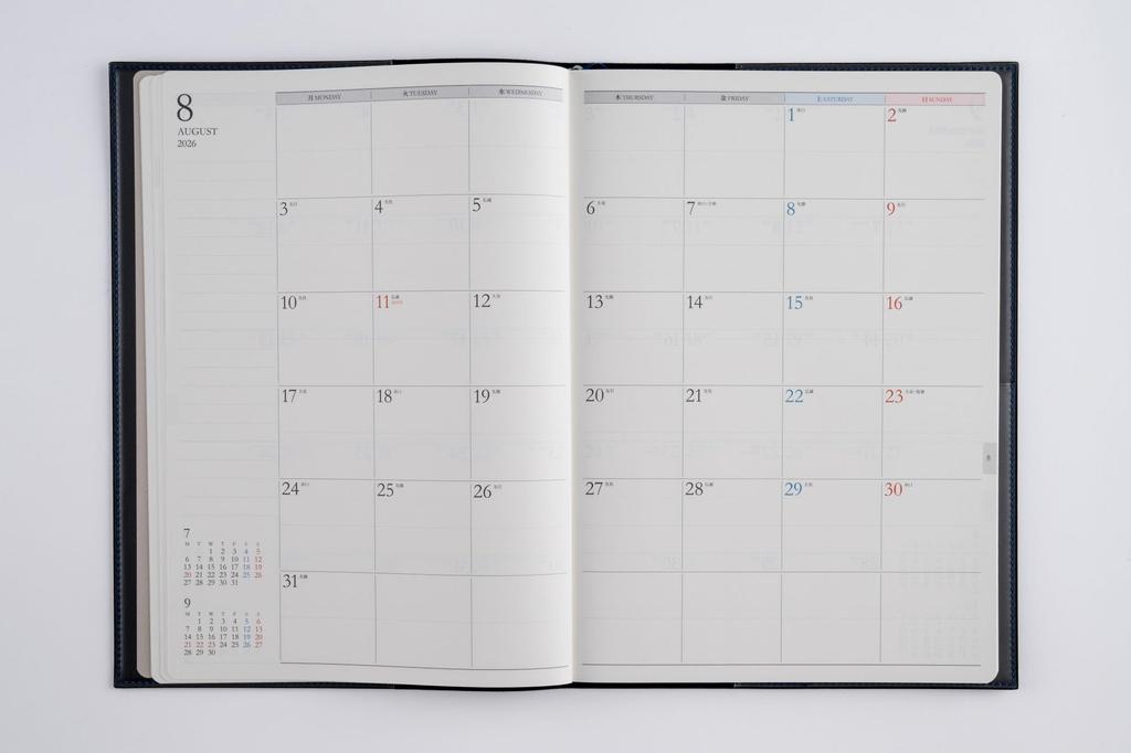 Takahashi 2026 B5 Weekly Desk Casual 439 December Diary, Blue-Black, No. (Starts 2025)