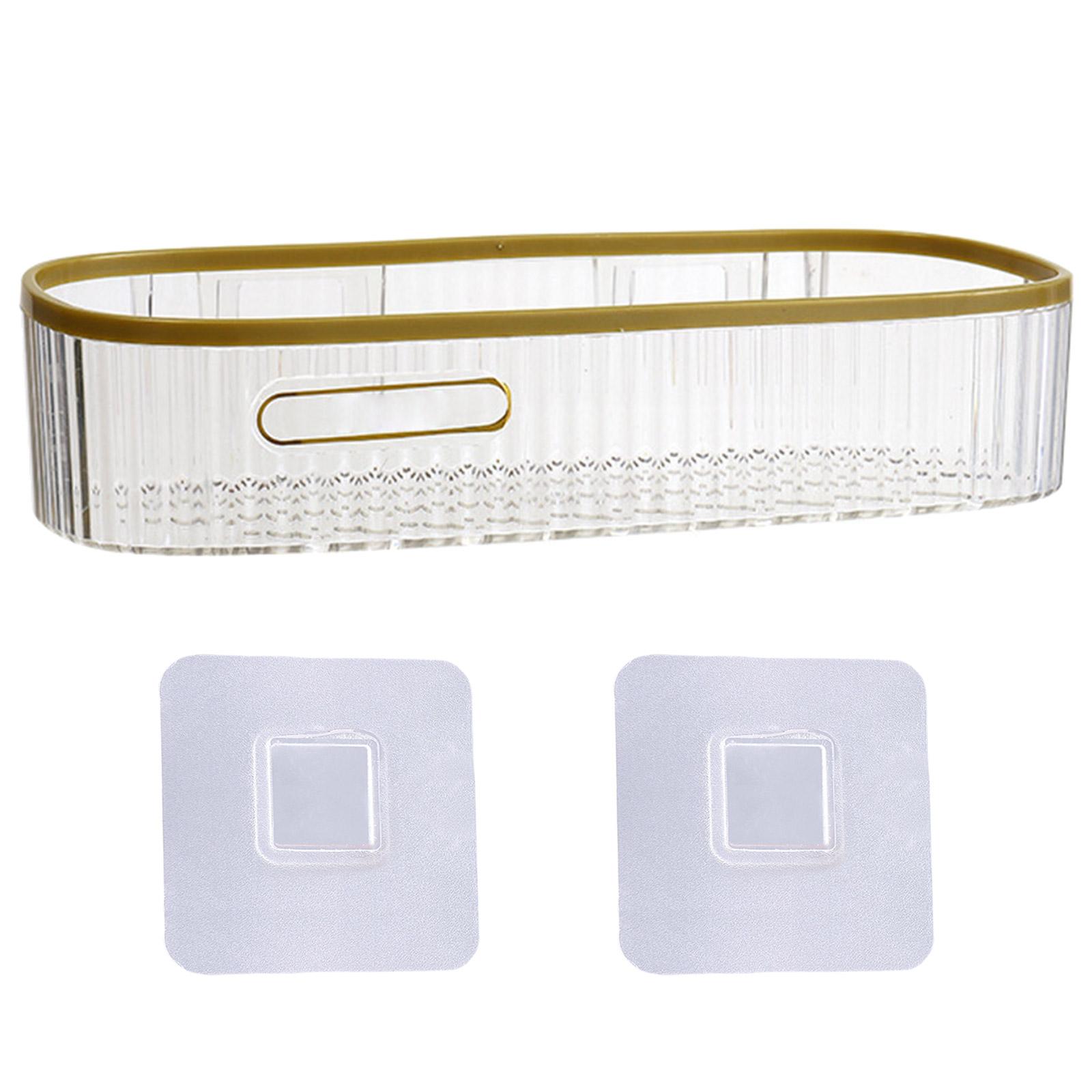 

Полка для хранения в ванной комнате, водонепроницаемый органайзер для туалета, настенный пластиковый держатель для шампуня и туалетных принадлежностей 1 прозрачный