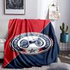 Columbus Blue Jackets Logo Throws Blanket Flannel Blankets Plush for Couch Bed Gifts for Men Women Travel picnic blanket Christmas fan gifts