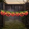 Store Event Decorations Halloween Pumpkin Banner ,Spooky Hanging Garland, Happy Festive Flag Party Decoration for Porch Fence, Photo Setting Backdrop
