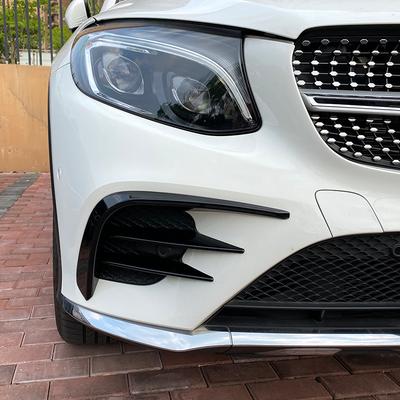 Negro brillante/patrón de carbono cuchillo de aire cubierta de lámpara antiniebla delantera listones de rejilla para Mercedes Benz GLC X253 2016 2017
