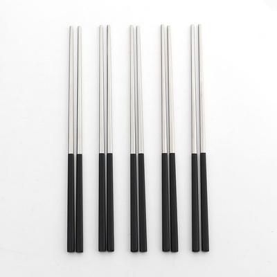 Color Table Chopsticks 5-Person Set Stainless Steel Restaurant Black