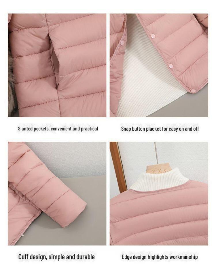 2024 Women's Stylish Warm Short Down Jacket Light Cotton Slim Fit for Middle Aged and Elderly