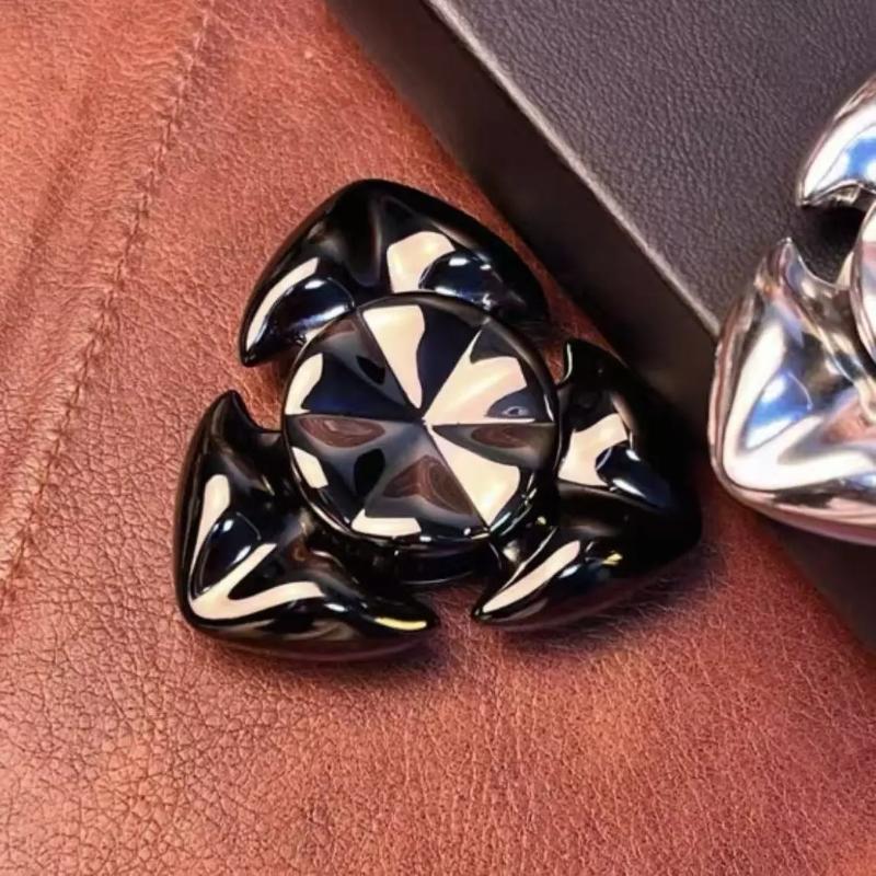 Edc Squid Stainless Steel Polishing Three-Leaf Fidget Spinner Haptic Decompression Fingertip Gyro Desktop Decoration Toy Gift