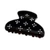 Hair Claw No Slipping Strong Grip Medium Size Back Head Hair Clip Rhinestone Imitation Pearl Flower Pattern Shark Hair Claw