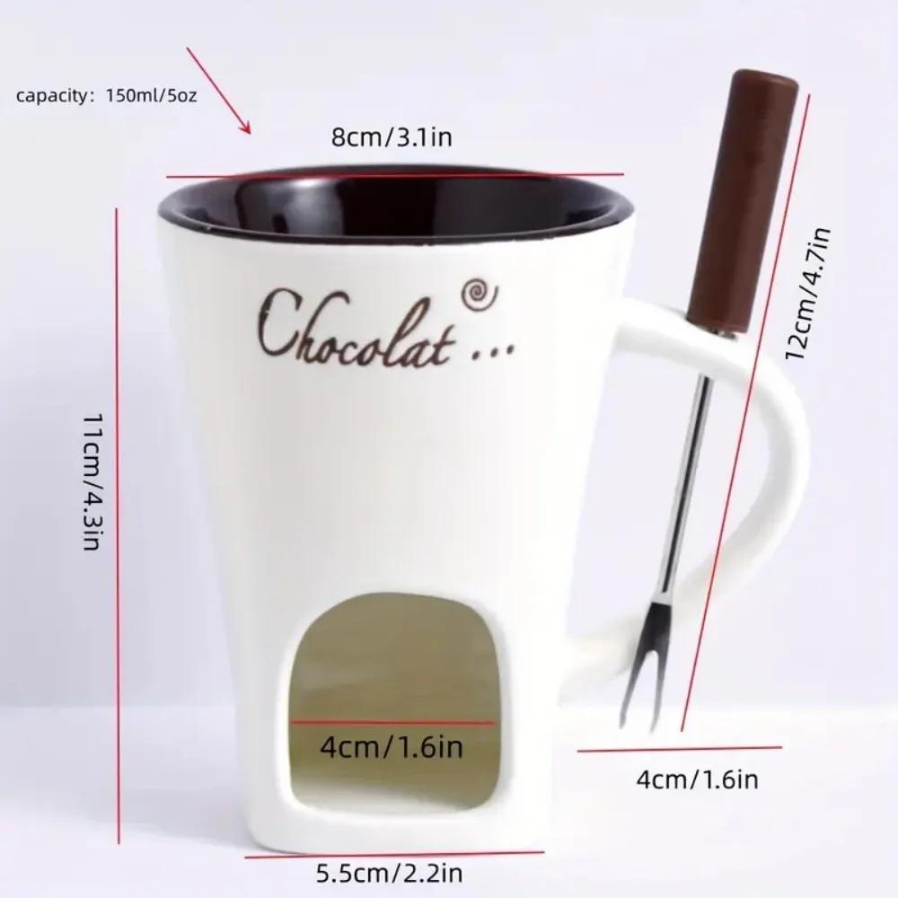 Fondue Pots Fondue Mug Set Personal Mini Chocolate Cheese Ice Cream Fondue Maker Kit Individual Butter Melter Cup Small Warmer