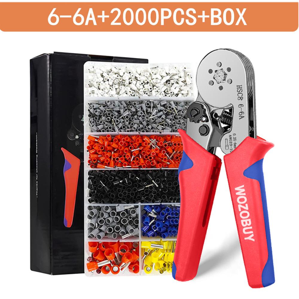 Ferrule Crimping Tool Kit, Self-adjustable Ratchet Wire Crimping Tool Crimper Plier Set,for Connectors Wire End Ferrules