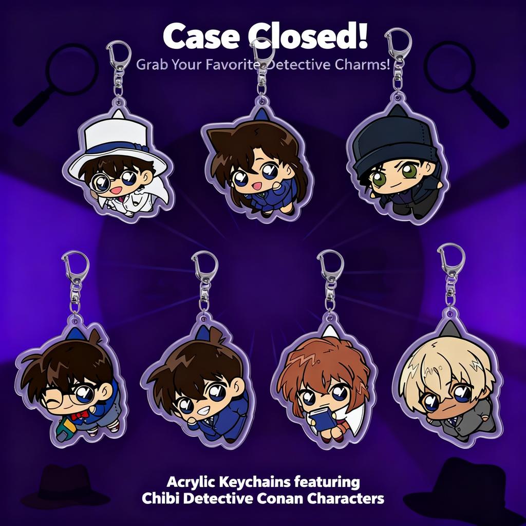 Anime Detective Conan Acrylic Keychain Ran Mori Transparent Charm Figure Merchandise Drop Shipping Cross Border