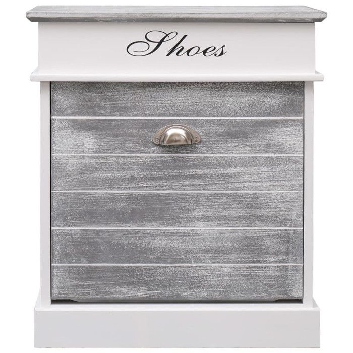 VidaXL Shoe Cabinet Grey 50 X 28 X 58 Cm Paulownia Wood