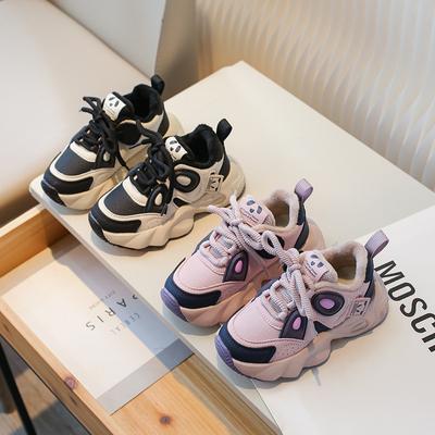 Autumn Winter Children's Sneakers Boys Plush Warm Sport Running Shoes Girls Non-slip Casual Shoes Student Shoes Toddler Shoes