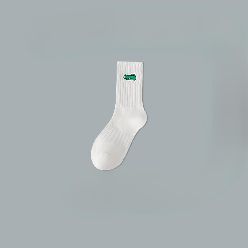 5 Pairs of Men's Spring and Autumn Trend Anti Odor Pure Cotton Running High School Middle Stockings