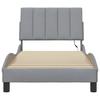 Bed Frame without Mattress  Hanko  Light Grey 80 x 200 cm Fabric