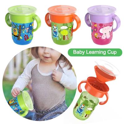 Auslaufsicherer Lernbecher mit zwei Griffen, Baby-Fütterbecher, Tragbare Kinder-Wasserbecher