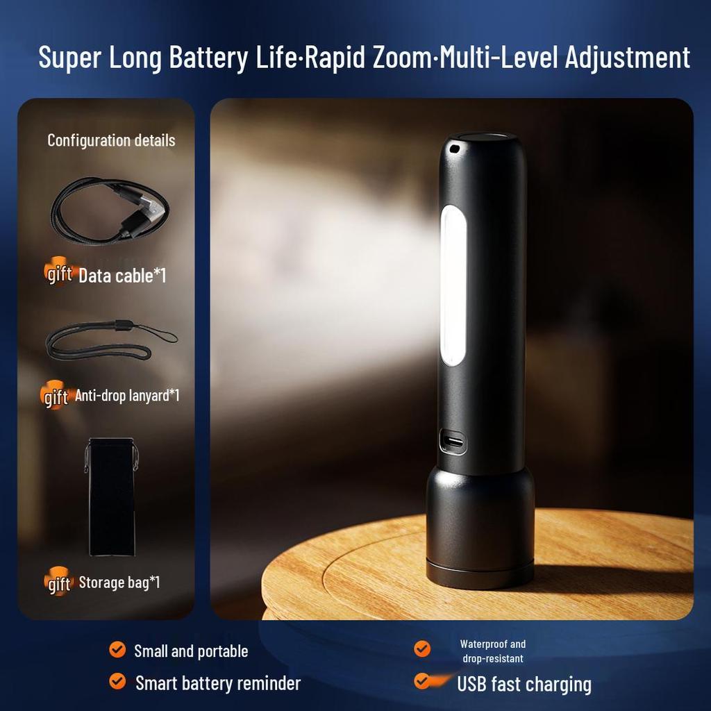 Rechargeable High-Brightness Multifunctional Flashlight with Long Battery Life for Indoor & Outdoor Use