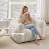 Giant Bean Bag Chair with pillow, Comfy Large Bean Bag Chairs for Adults and Kids, Faux Fur Floor Sofa for Living Room Bedroom Apartment, Beige