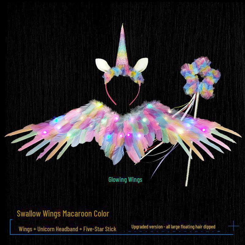 Weiße Feder Engelsflügel für Erwachsene & Kinder - Schwalbenförmige Kostümrequisiten für Halloween und Verkleidungen