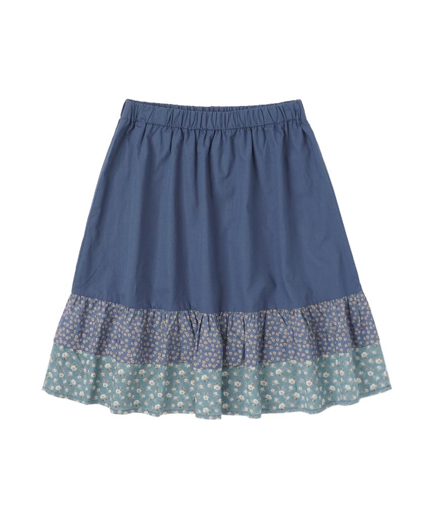 Sseonegteu Floral Tiered Skirt - Navy