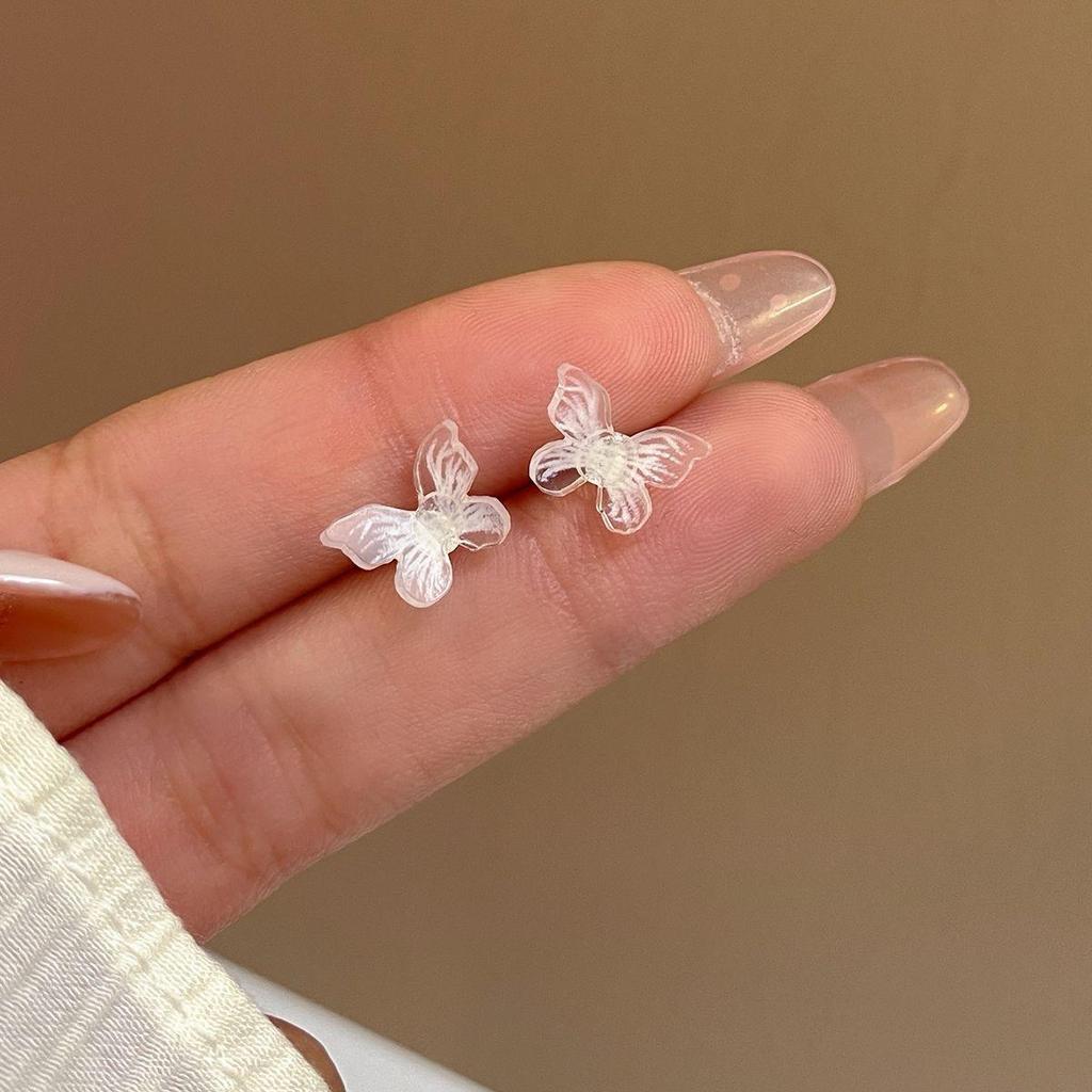 Spring Collection: Fresh Gradient Butterfly Earrings Set with Silver Needles