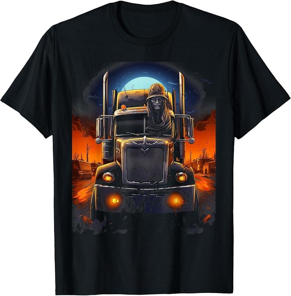 Truck Driver Big Rig Semi Truck Driver Halloween Costume T-Shirt Unisex T-Shirt XXXXL