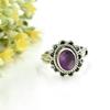 Handgefertigter Designer-Ring mit ovalem Amethyst-Edelstein, 925er-Silberring, Geburtssteinring, Geschenk für Sie, böhmischer Ring
