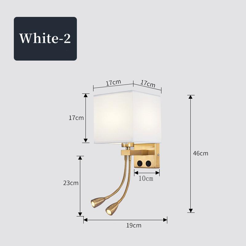 LED Wall Lamp with USB Port Charging Spotlight Fabric Wall Sconce Lighting for Hotel Bedroom Bedside Reading Decor E27