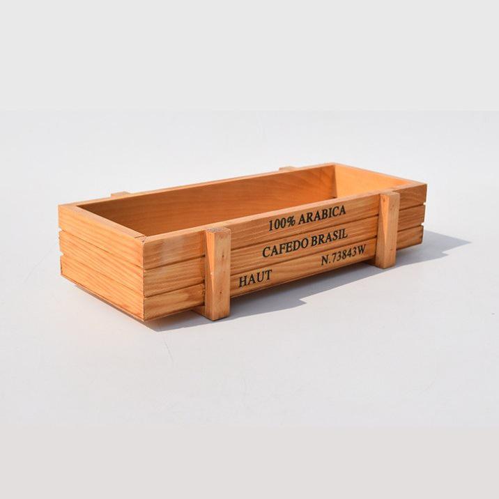 Retro Wooden Succulent Planter and Organizer Box