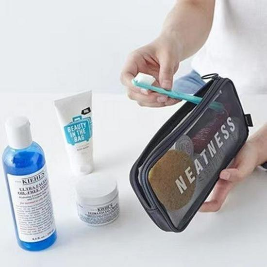 Travel Cosmetic Storage Bag: Cross-border Mesh Wash & Makeup Bag