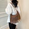 American Personality Design Sense Niche Retro Fringed Bag Women's 2024 Spring Imitation Suede Messenger Bag Niche Shoulder Bag