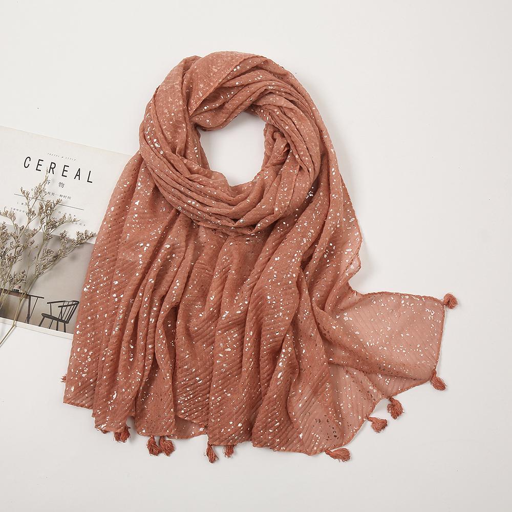 Shimmer Glitter Muslim Hijab Scarves Cotton Scarf For Women Big Size Long Shawls Stoles Wraps Islamic Turban Headscarf 190*85cm