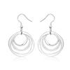 Charms Fine 925 Sterling Silver Personality Three Circle Earrings for Women Party Wedding Jewelry Fashion Christmas Gifts