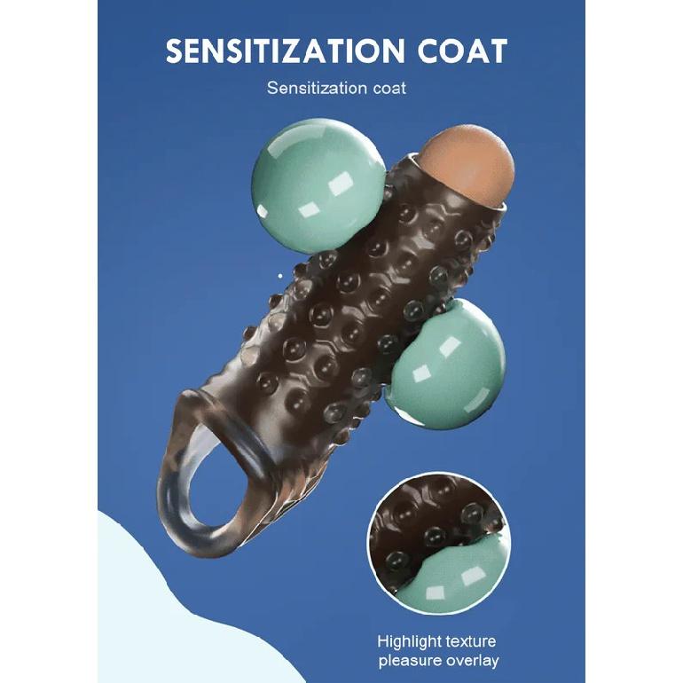 Penis Enlargement Sleeve Dick Extender Reusable Condom Glans Penis Enlarger Delay Ejaculation Cock Rings Adult Sex Toys For Men