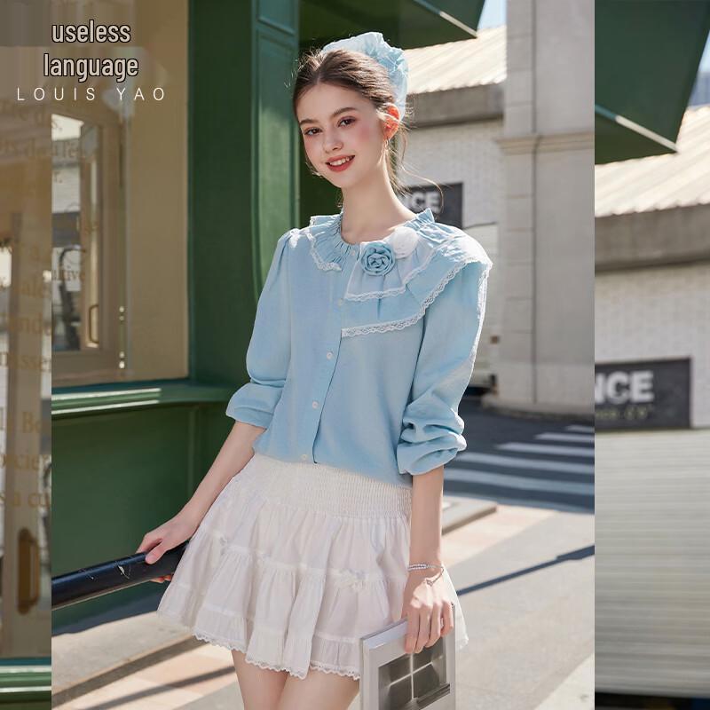 

Bailuyu Floral Ruffle Long Sleeve Blouse M