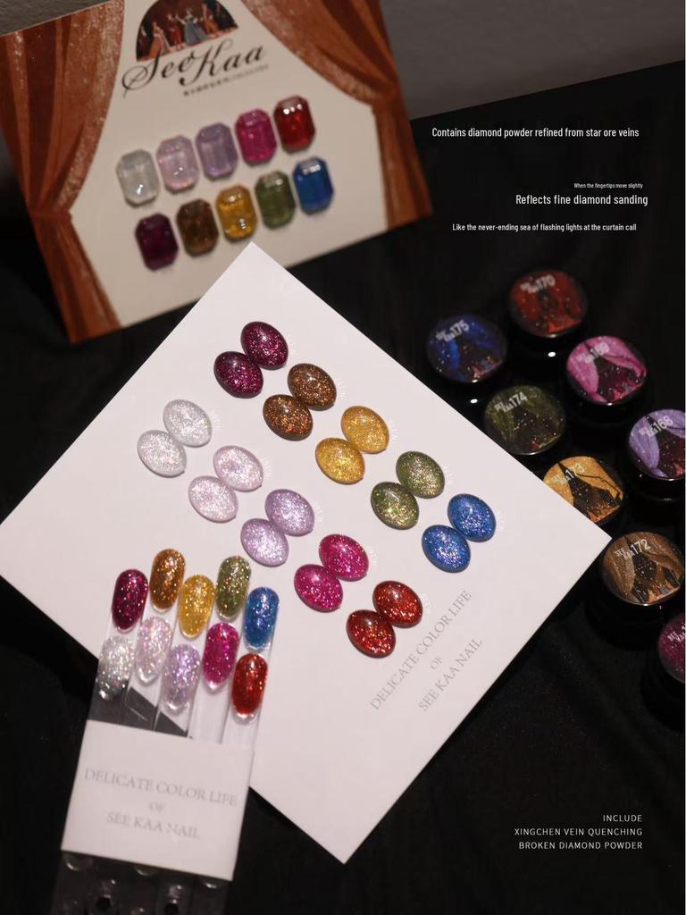 Seekaa Sika Secret Garden Aurora Cat Eye Magnetic Nail Powder Beads