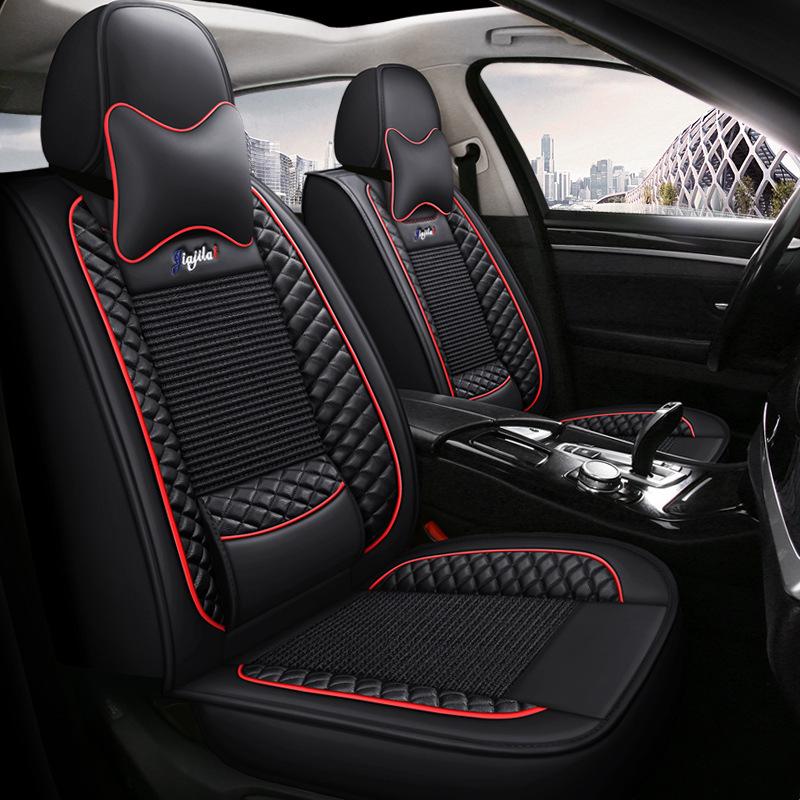 JJL Universal Full Wrap Car Seat Cushion - All Seasons, Solid Color, Sports Style