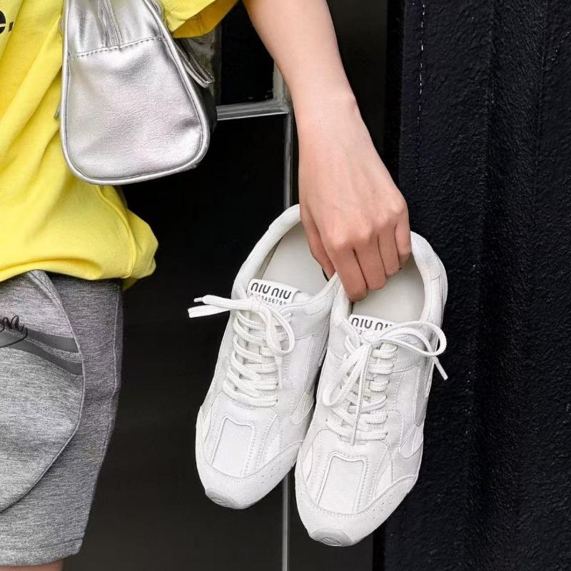 Retro Summer New Fashion Versatile Color Matching Mesh Breathable Sneakers Genuine Leather