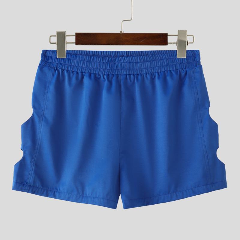 

INCERUN Women Men Elastic Waist Back Cutout Home Wear Mini Pants Shorts 5XL синий