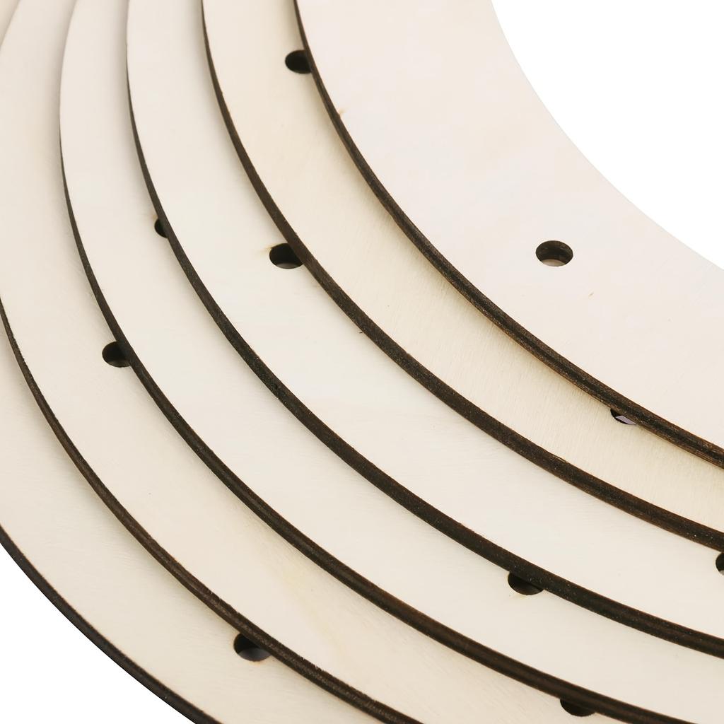 12ks dřevěný věnec prsten s předřezanými otvory, dřevěné obruče pro řemesla, univerzální dřevěné věnce pro řemesla, Velikonoce, domácí dekorace