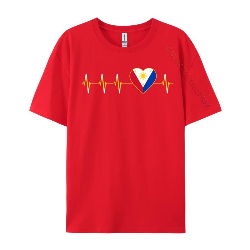 

Filipino Heartbeat I Love Philippines Flag Heart Tees Prevalent Printing Youth Top T-Shirts Normal T Shirt Men Clothing S