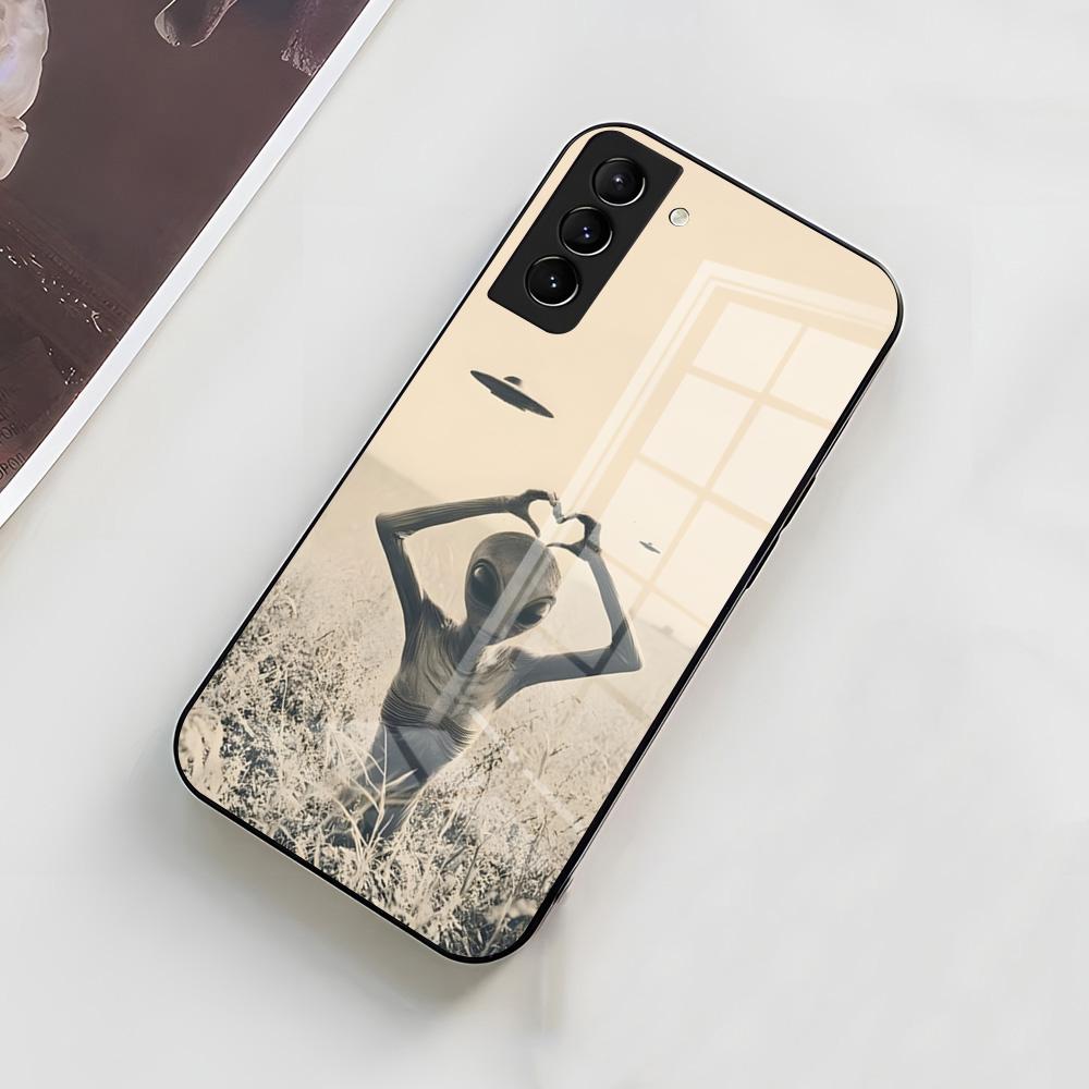 Funny Space UFO Alien Thing Phone Case For Samsung A56 A36 A26 A16 A15 A25 A35 A55 A14 A34 A24 A54 Glass Case